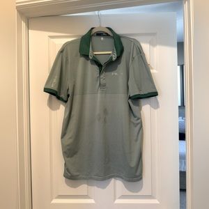 RLX Golf Polo Green & White Wicking material size Large
